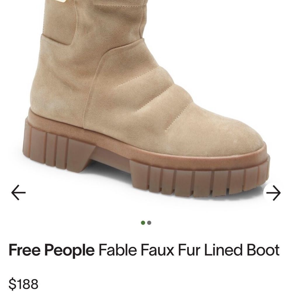 NWT Free People Fable Faux Fur Lined Boot 38.5 - Picture 7 of 13